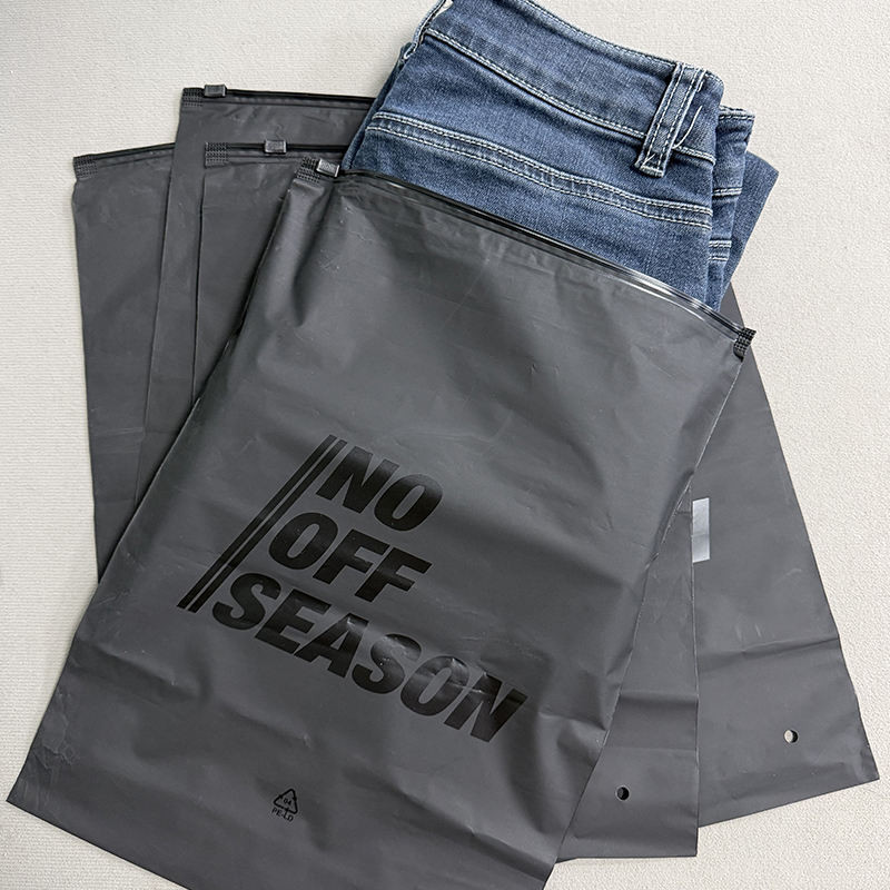 Plastic Zip Bags Translucent Gray Zipper Bag Custom Logo Printed Plastic Zip Frosted Lock Bag
