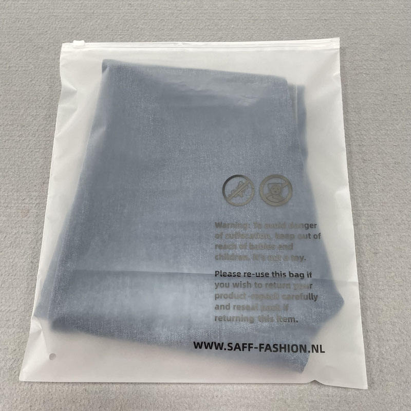 Eco-friendly Ziplock Pouch Customized Apparel Printed Logo Matte Frosted Self-Sealing Clear Plastic Packaging Bags