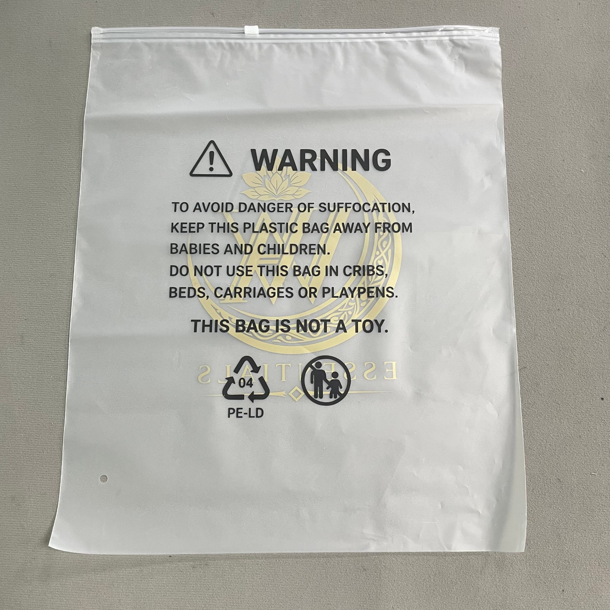 Eco-friendly Ziplock Pouch Customized Apparel Printed Logo Matte Frosted Self-Sealing Clear Plastic Packaging Bags