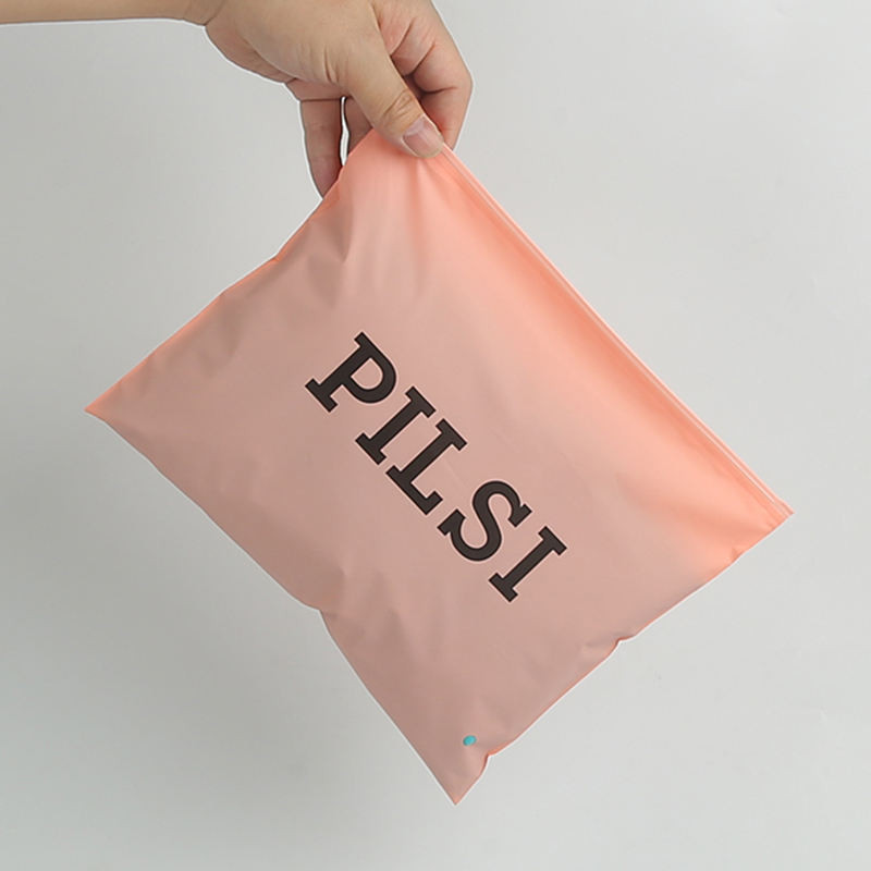Blue Plastic Zipper Bag Clothing Frosted Zipper Lock Bag for Packaging