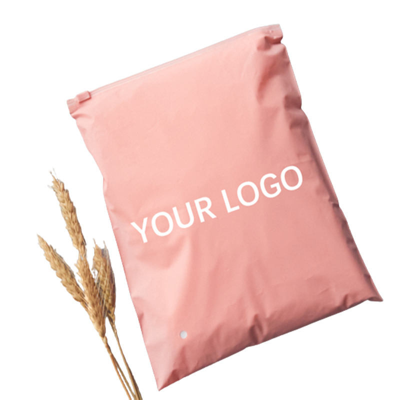 Matte Slider Frosted Zip Pink Lock Bag Zipper Bags Plastic for Underwear Socks T-Shirt