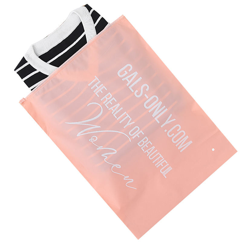 Matte Slider Frosted Zip Pink Lock Bag Zipper Bags Plastic for Underwear Socks T-Shirt