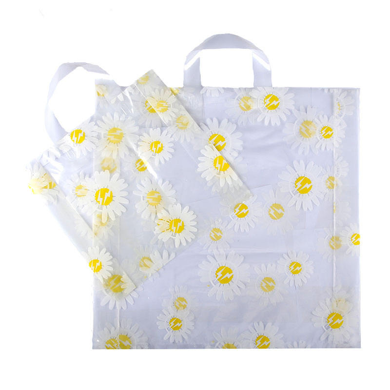 Translucent Plastic Retail Bags Handle PE Shopping Plastic Bag With Handle