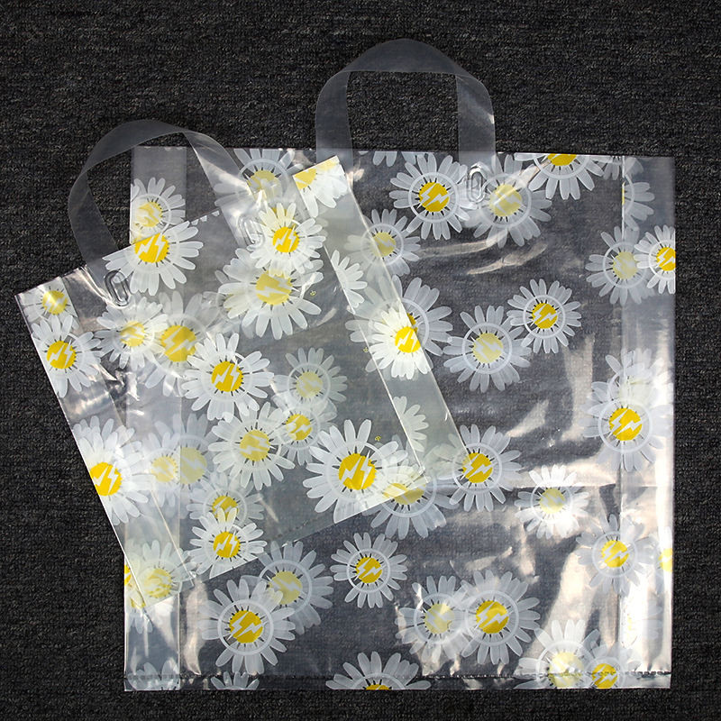 Translucent Plastic Retail Bags Handle PE Shopping Plastic Bag With Handle
