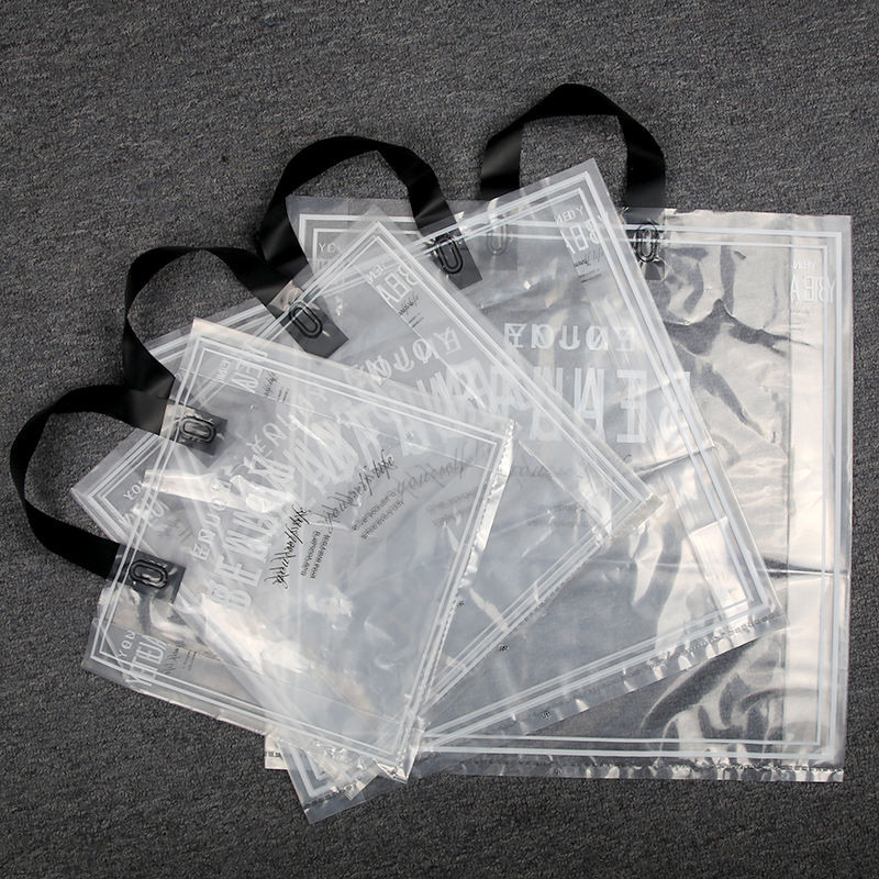 Translucent Plastic Retail Bags Handle PE Shopping Plastic Bag With Handle