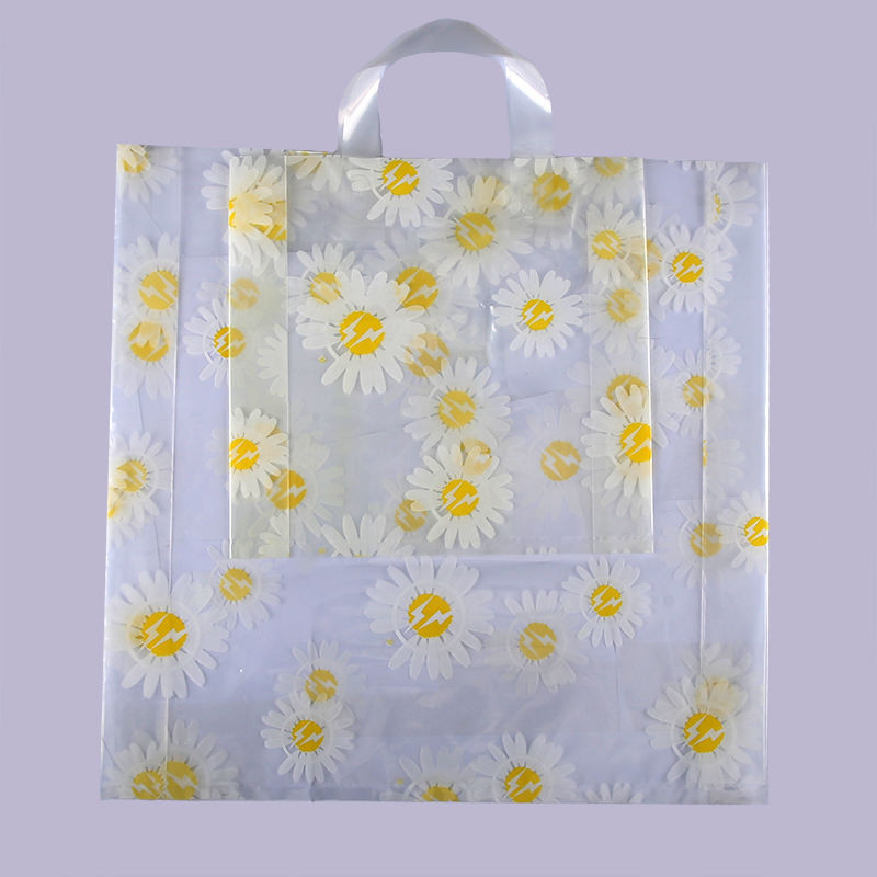 Translucent Plastic Retail Bags Handle PE Shopping Plastic Bag With Handle