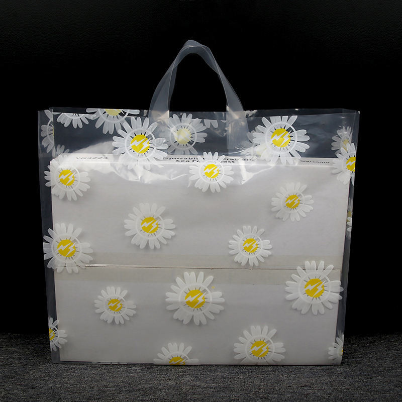 Translucent Plastic Retail Bags Handle PE Shopping Plastic Bag With Handle