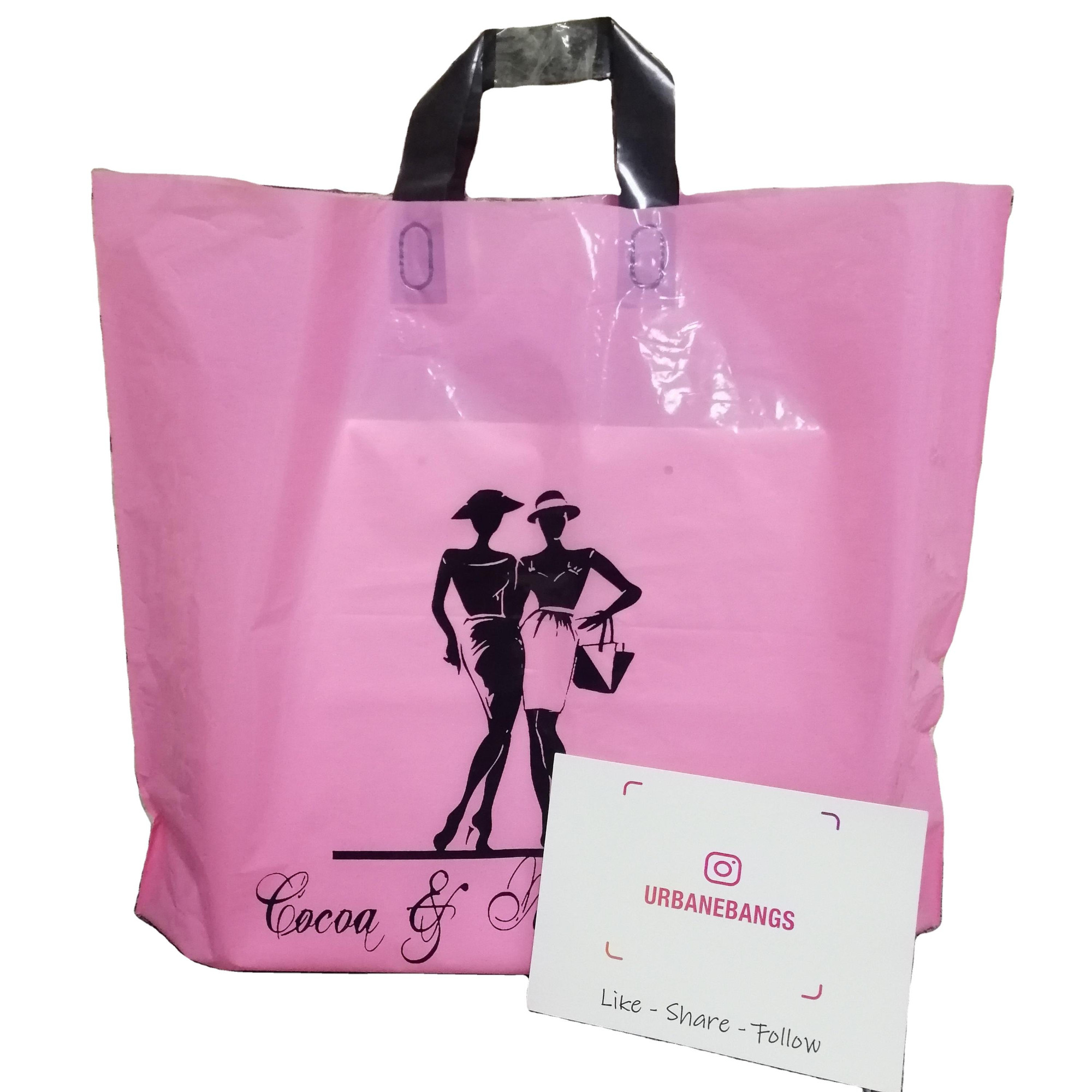 Plastic Shopping Tote Carrier Bags With Soft Loop Handle