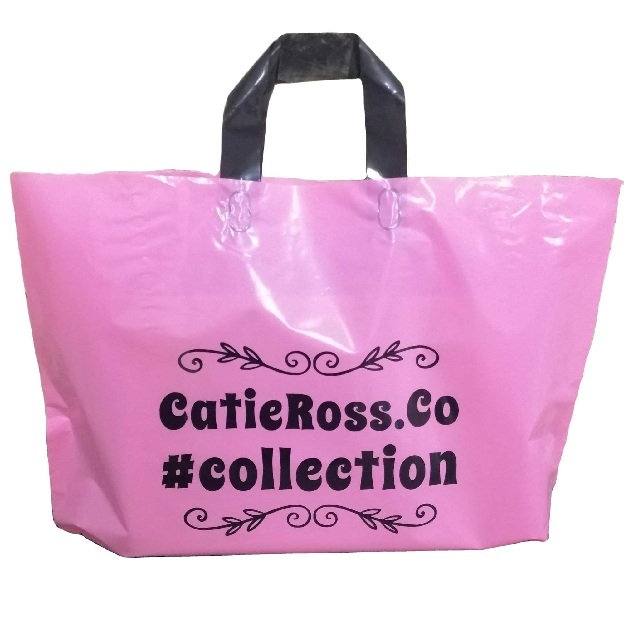 Plastic Shopping Tote Carrier Bags With Soft Loop Handle