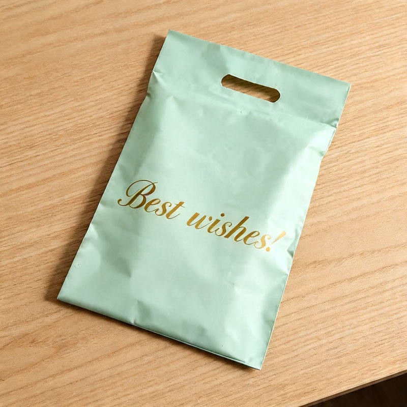 Custom Green Thank You Die Cut Self-Seal Polymailer