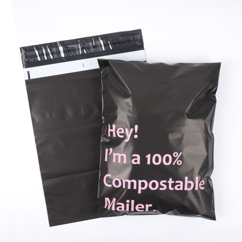 Black Poly Mailer Customized Clothes Shipping Package Compostable Posting Postage Mailing Bag