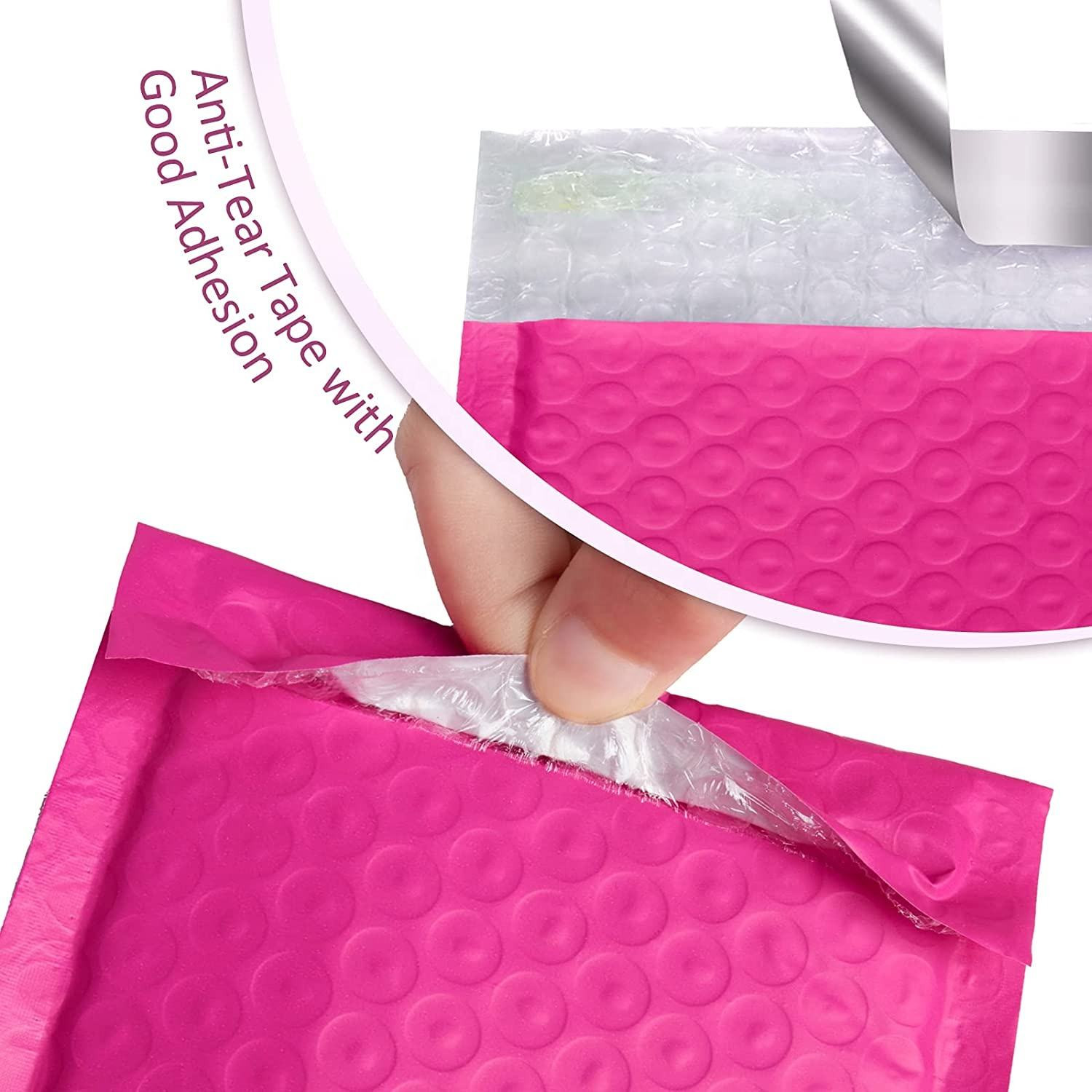 Biodegradable Black Hot Pink Packing Shipping Air Bubble Padded Wrap Envelopes Poly Bubble Mailer Bulk Bags
