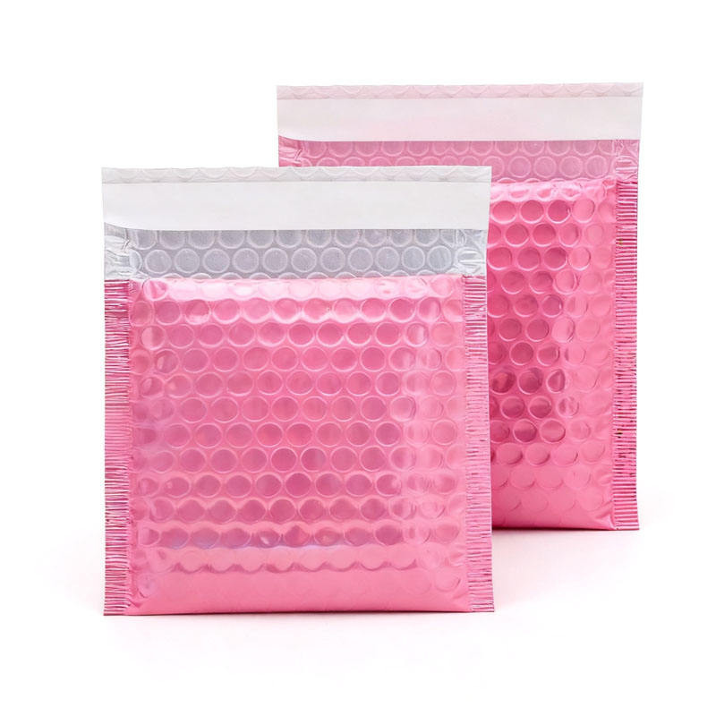 Holographic Rose Pink Bubble Mailer Custom Color Bubble Mailer With Logo Bubble Mailer Envelopes Padded