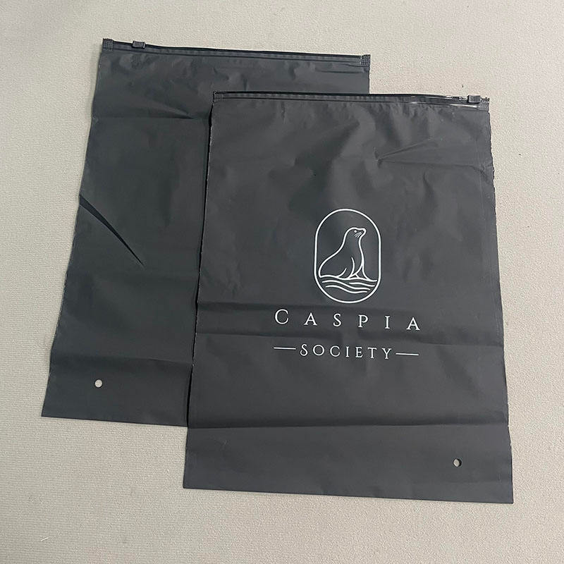 Black Clothing Zip Lock Poly Bags Packaging Hoodie Pouch Custom Logo Printed Zipper Plastic Bags