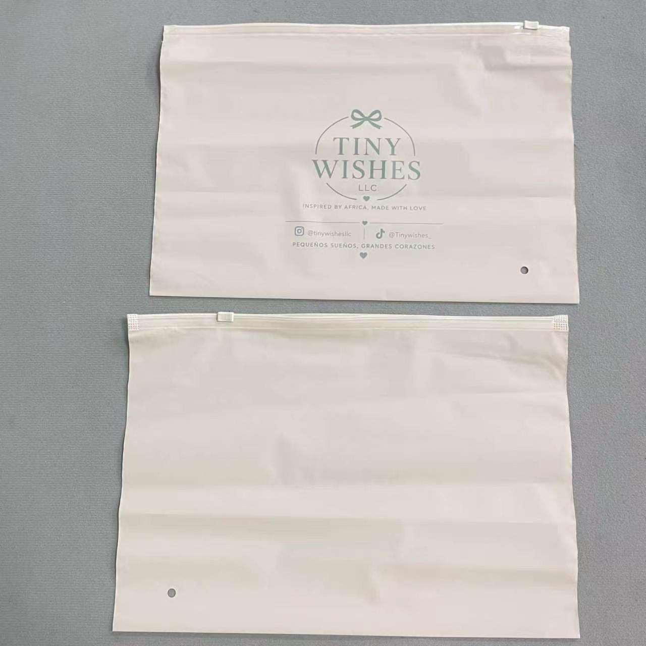 Nude Beige Frosted PE EVA Plastic Pouch Recyclable Clothes Logo Zipper Packaging Bag
