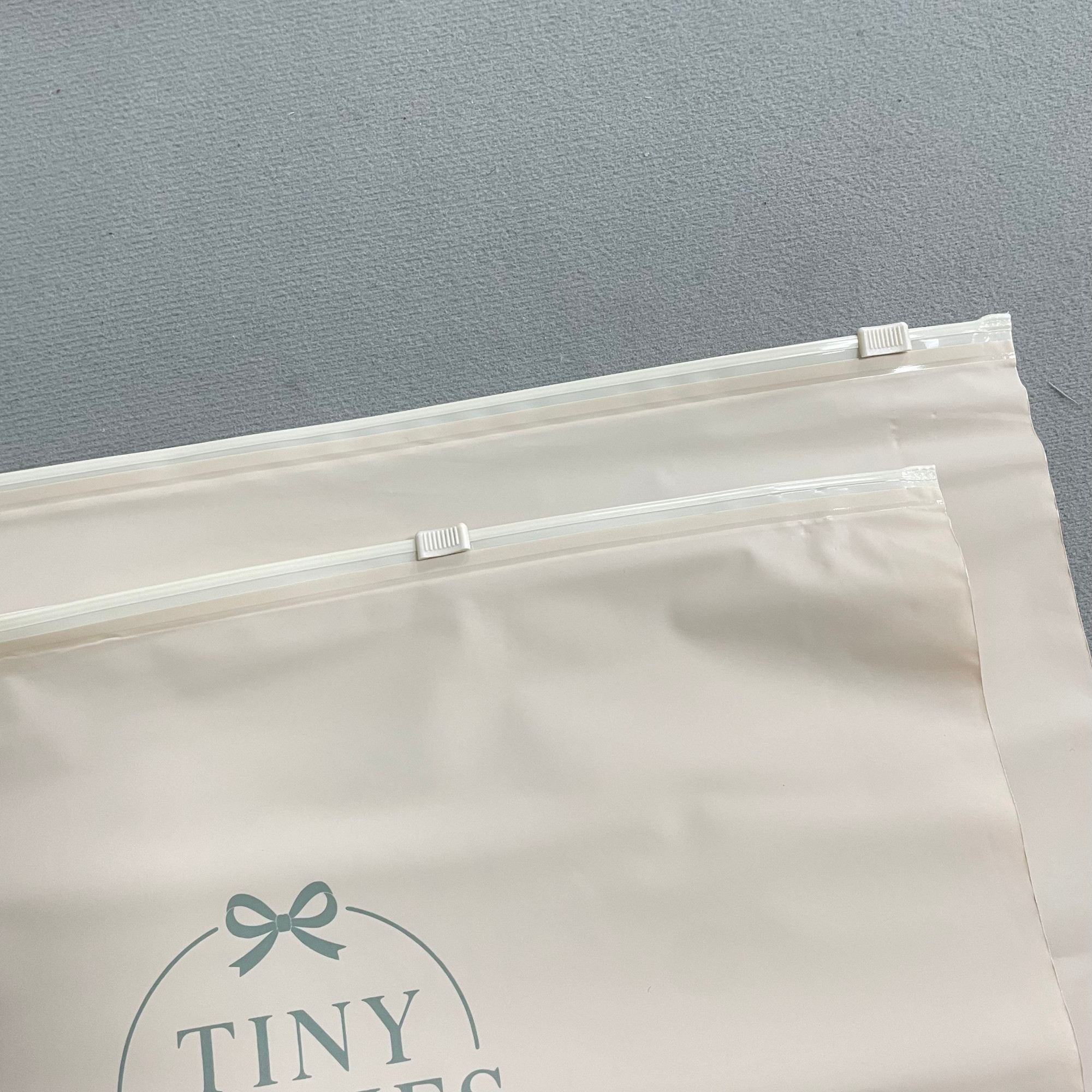 Nude Beige Frosted PE EVA Plastic Pouch Recyclable Clothes Logo Zipper Packaging Bag
