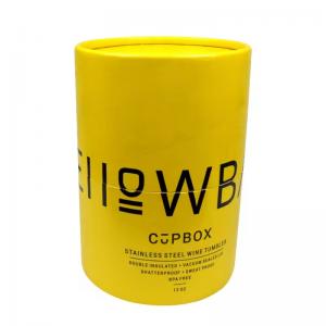Recycled Custom Logo Paper Round Yellow Wine Cooler Tube Containers