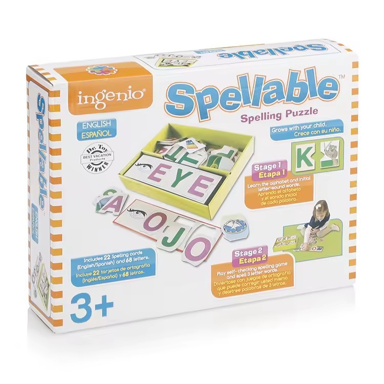 Puzzle For 3+ Child Bilingual Memory Matching Spelling Puzzles