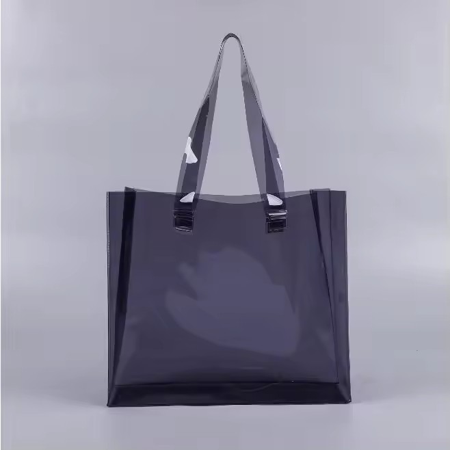 Transparent Jelly Handbag Pack Clothes PVC Clothing Shopping Gift Fruit Bag with Logo
