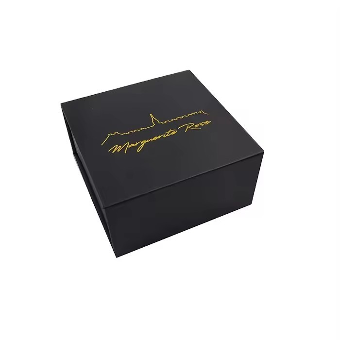 luxury custom logo magnetic close black cardboard book shape packaging box for clothing