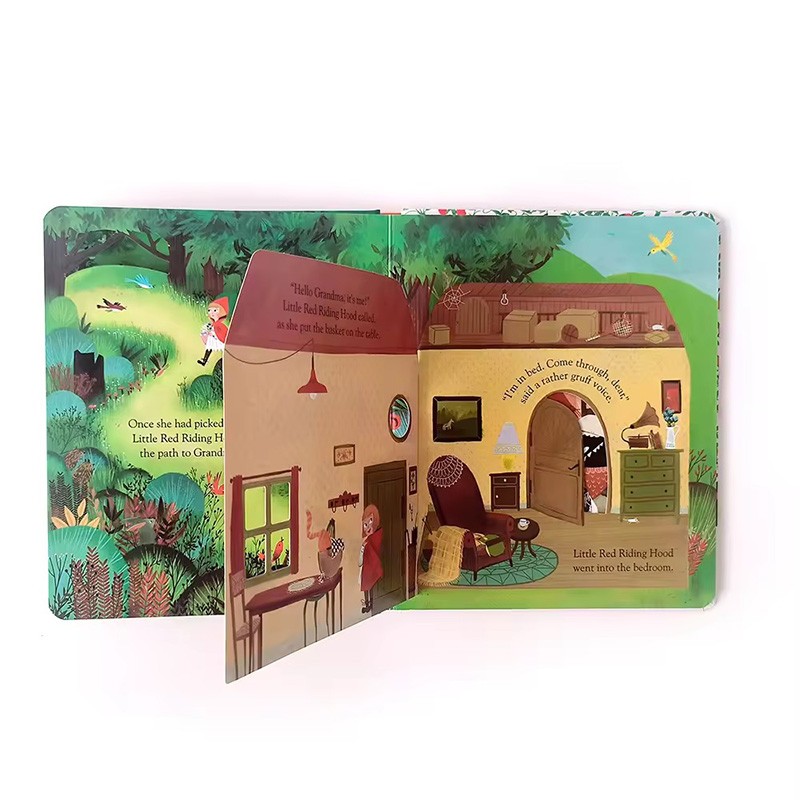 Eco-Friendly Lift The Flap Books Children Hardcover Book Baby Toys Early Education Peep Slide Book Printing