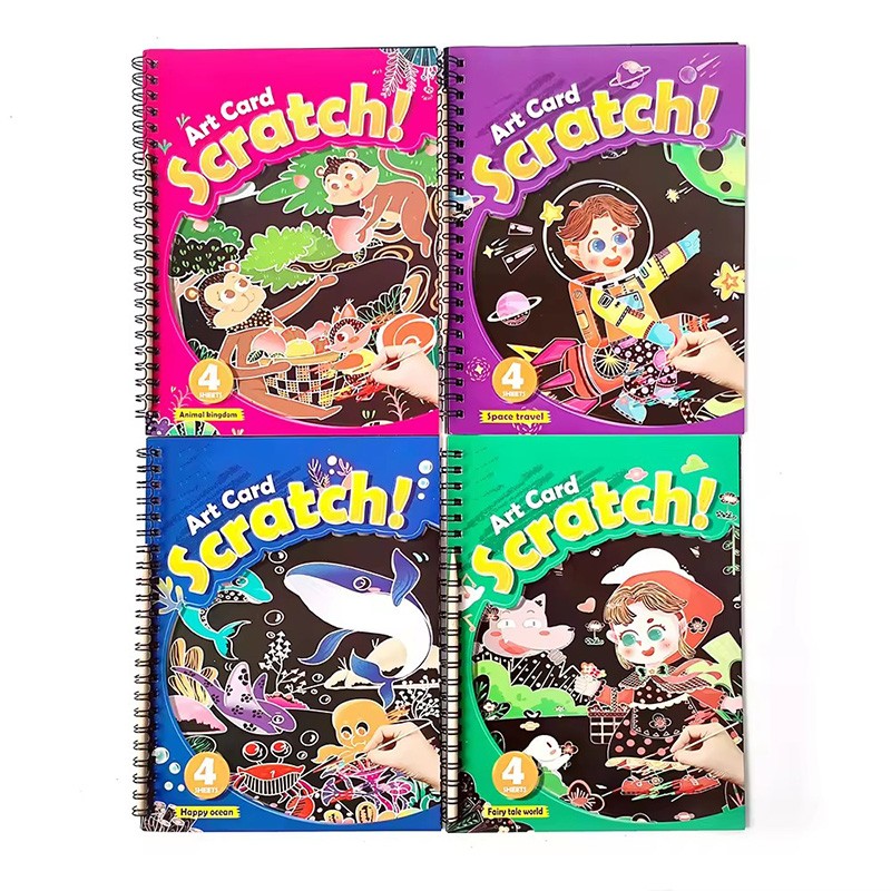 Drawing Book Baby Education Toy Art Card Scratch Cute Diy Toys Girls Games Coloring Books