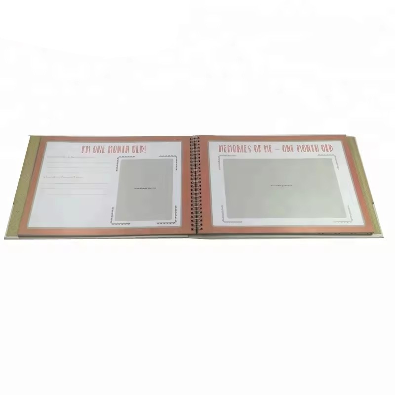 Spiral Binding 30 Milestones Recording Stickers Baby Memory Book From Birth To Five Years Old Hardcover Journal Book
