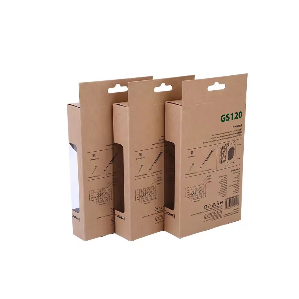 clear window hanging tab for electronic product paper phone case boxes gift