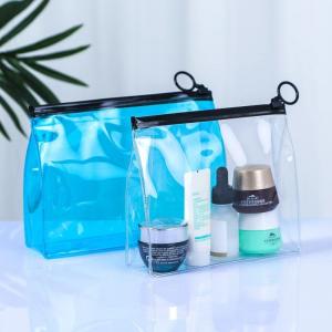 Laser Waterproof Makeup Zip Bag PVC Cosmetic Bag With Plastic Zipper Closure
