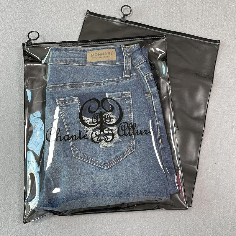 Customized Poly Bag Reusable Carrying T-shirt Plastic Packaging Printed Bags for Garment Clothing Slide Zip Lock Bags
